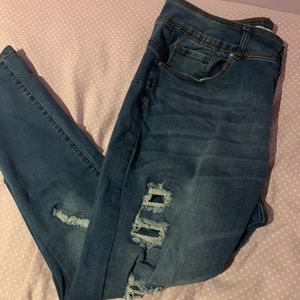 Distressed jeans